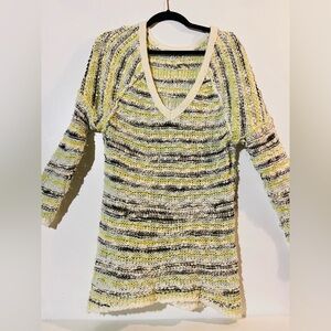 Free people open knit v neck sweater y2k vintage